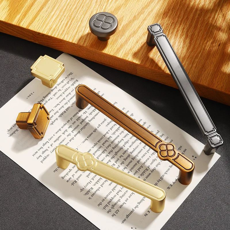 New Chinese Style Cabinet Handle Golden Single Hole Drawer Wardrobe Shoe Cabinet Furniture Hardware