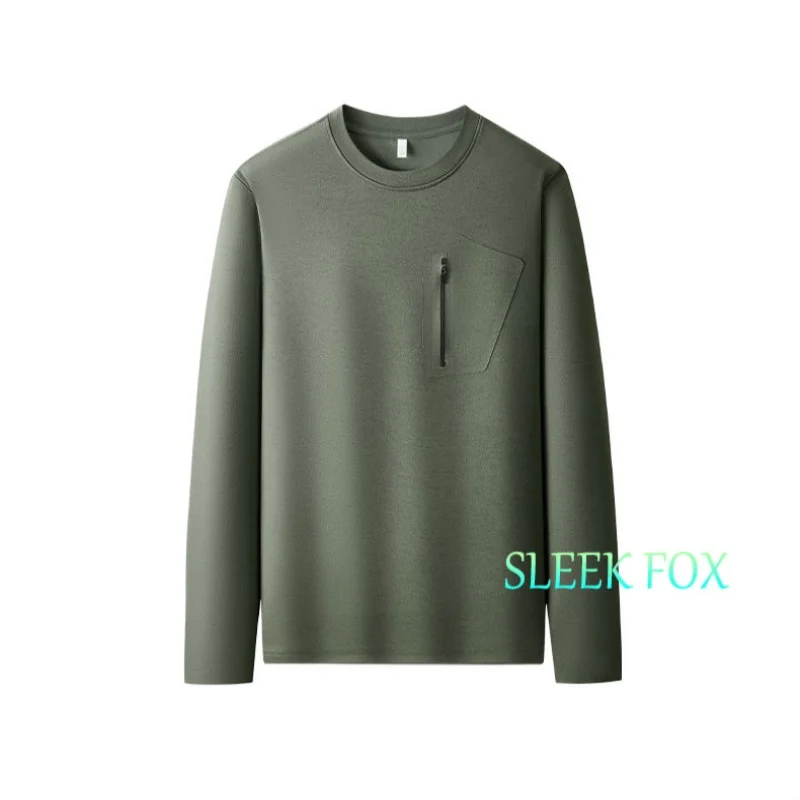 

Осенние и зимние деловые тенденции, мужские повседневные поездки, топы с длинными рукавами, прочные и красивые, футболки для похудения и скрытия.