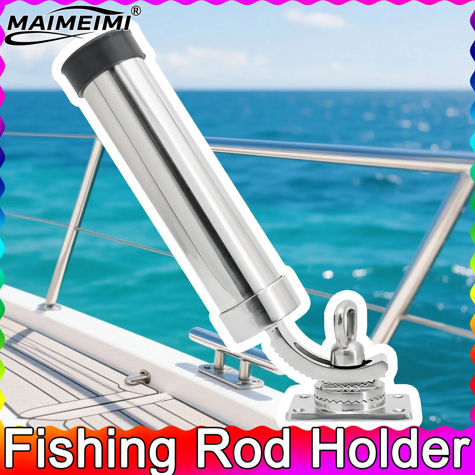 

Аксессуары для лодок, держатели для удочек, морской держатель для удочек под углом 360, крепление на палубу, регулируемая съемная нержавеющая сталь 316,