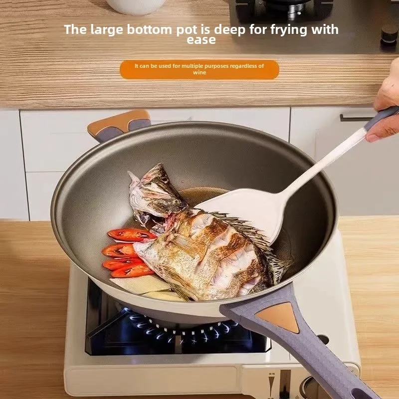 Titanium Steel Micro Pressure Frying Pan Gas Gas Cooker for Induction Cooker Non-stick Household Frying Pan Non-stick Iron Pan