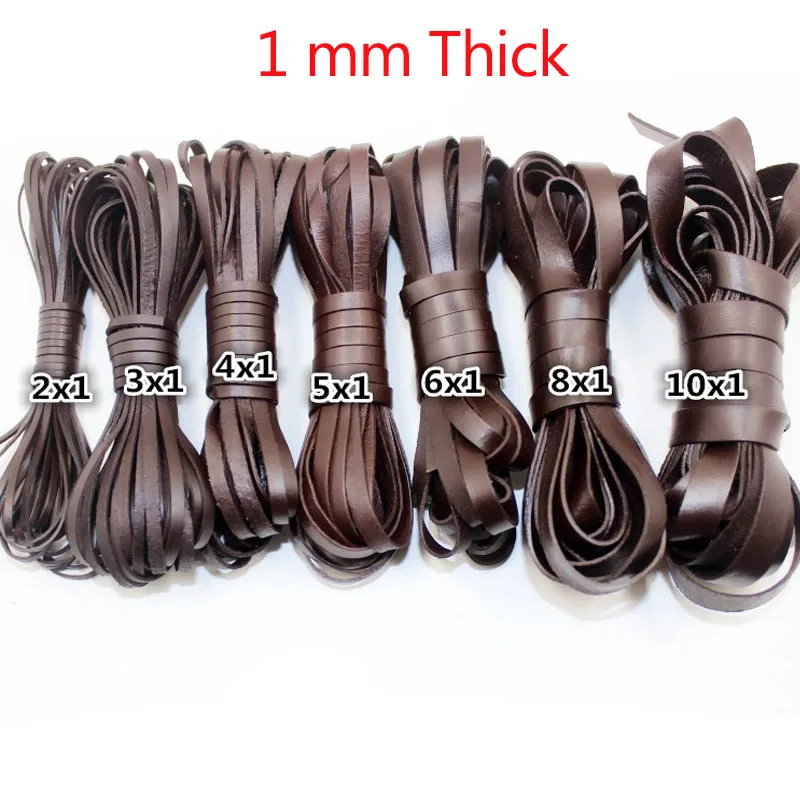 5 Meter 2 3 4 5mm Echtes Kuhlederband Flache Lederriemen Schnur für DIY Armband Halskette Schmuckherstellung Zubehör – Detail 1
