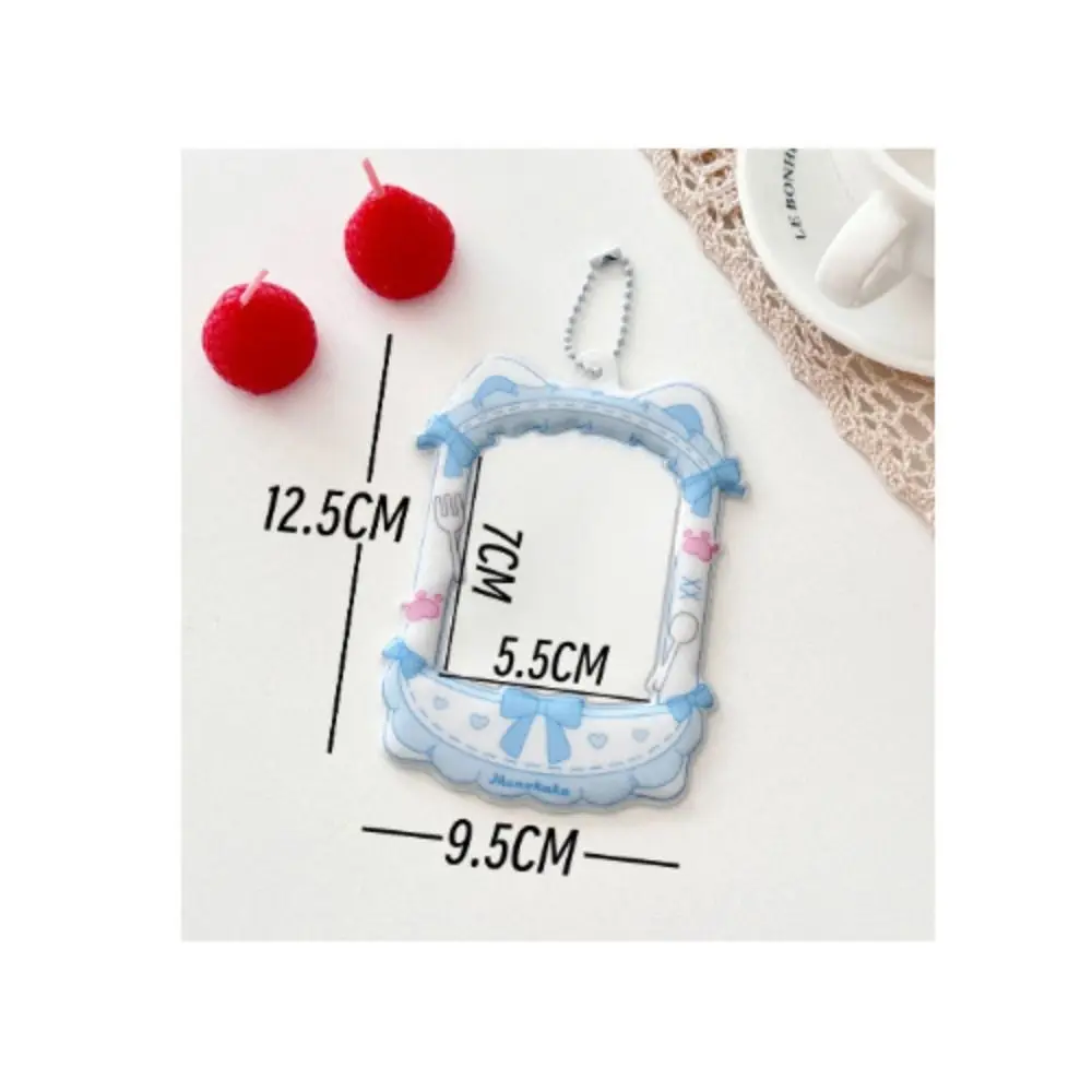 Cute 3 Inch Idol Photocard Holder PVC Picture Display Photo Card Case with Chain Kpop Idol Photo Frame