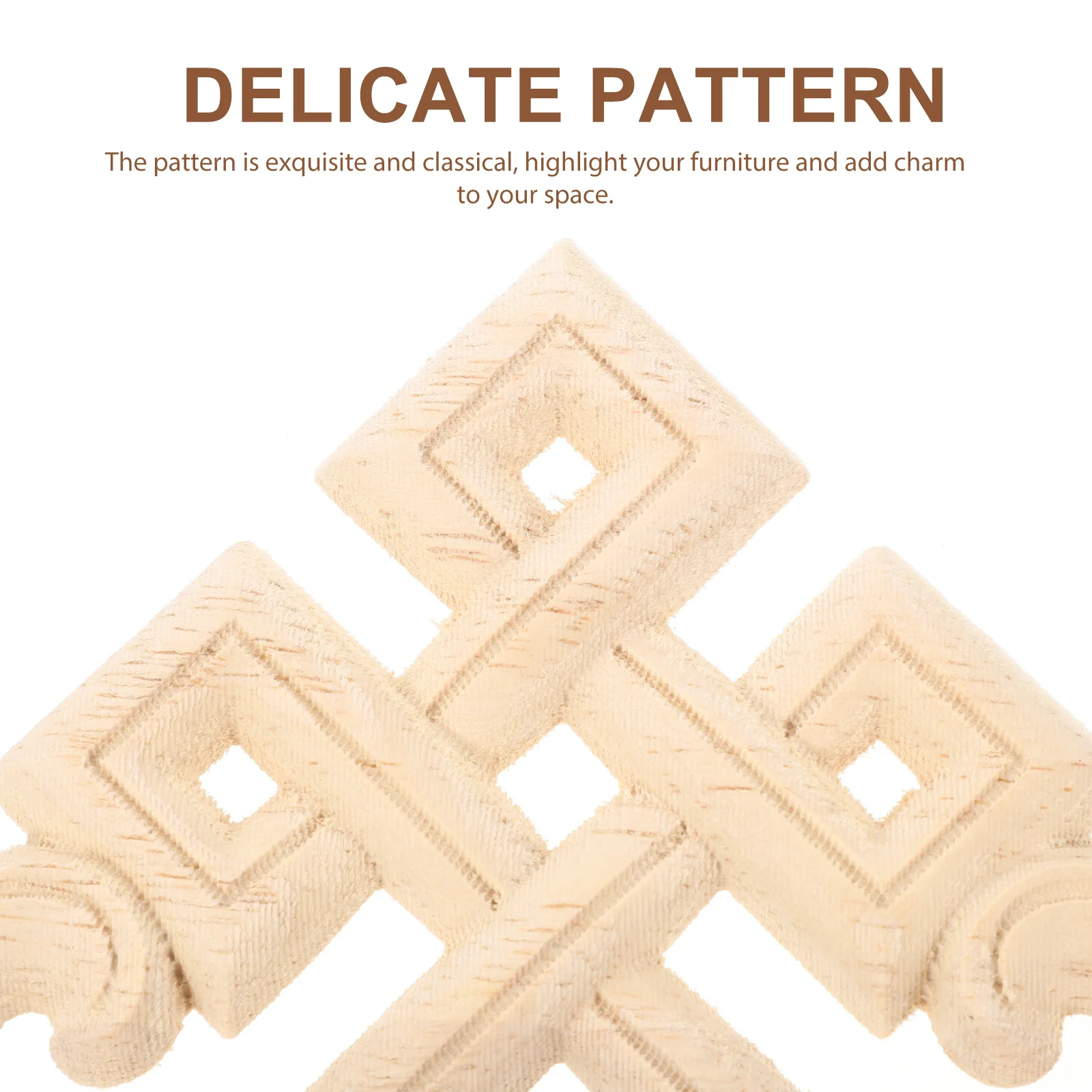 

2Pcs European Style Furniture Wood Appliques Carved Decorative Wood Trim DIY Onlays for Doors Cabinets Cabinet Applique