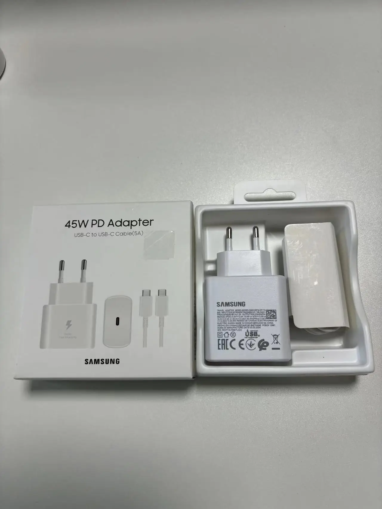 Samsung Fast Charger 45W Super Fast Charging Power Adapter for Galaxy S20 S21 S22 S23 S24 Note 20 Ultra 10 Plus Z