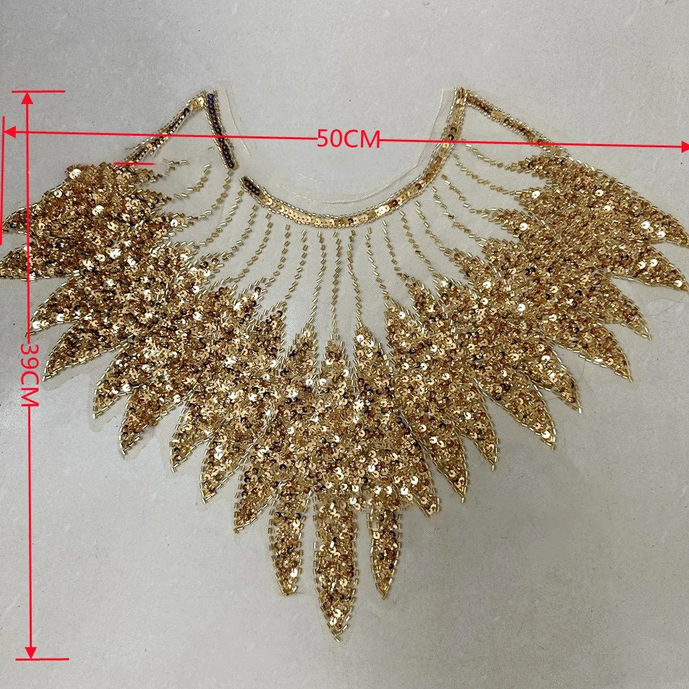 1 Pcs Embroidery Mesh Sequins Bead Embroidery DIY Women\'s Clothing Lace Accessories Cloth Stickers