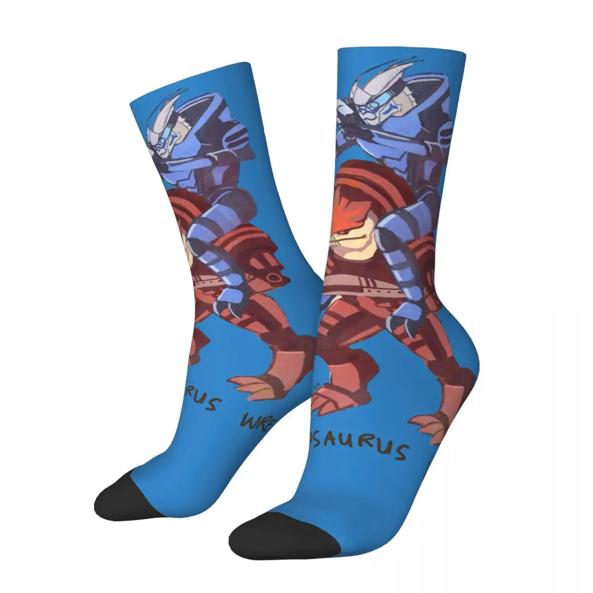 Hip Hop Retro Turianosaurus Wrex Crazy Men's compression Socks Unisex MASS EFFECT Shooting Fighting Game Harajuku Crew Sock