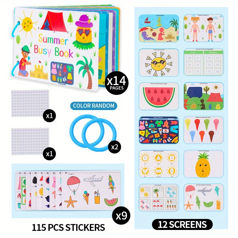 

Children's Four Seasons Sticker Activity Book – Educational Quiet Busy Book with Seasonal Themes, Early Learning & Cognitive