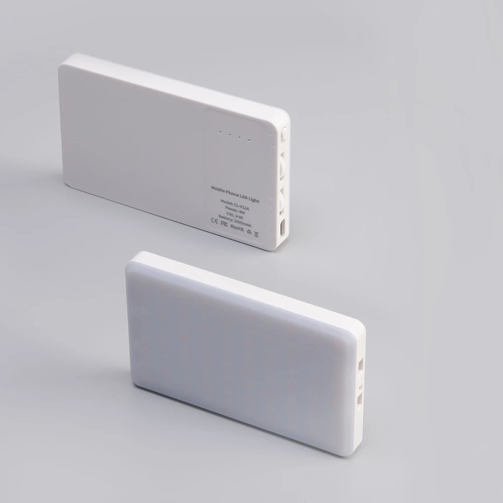 Luz LED recargable para selfi, Clip de luz para teléfono, 3 luces, modos de ajuste infinito, 5000mAh, para portátil, maquillaje, Vlog, 80 LED