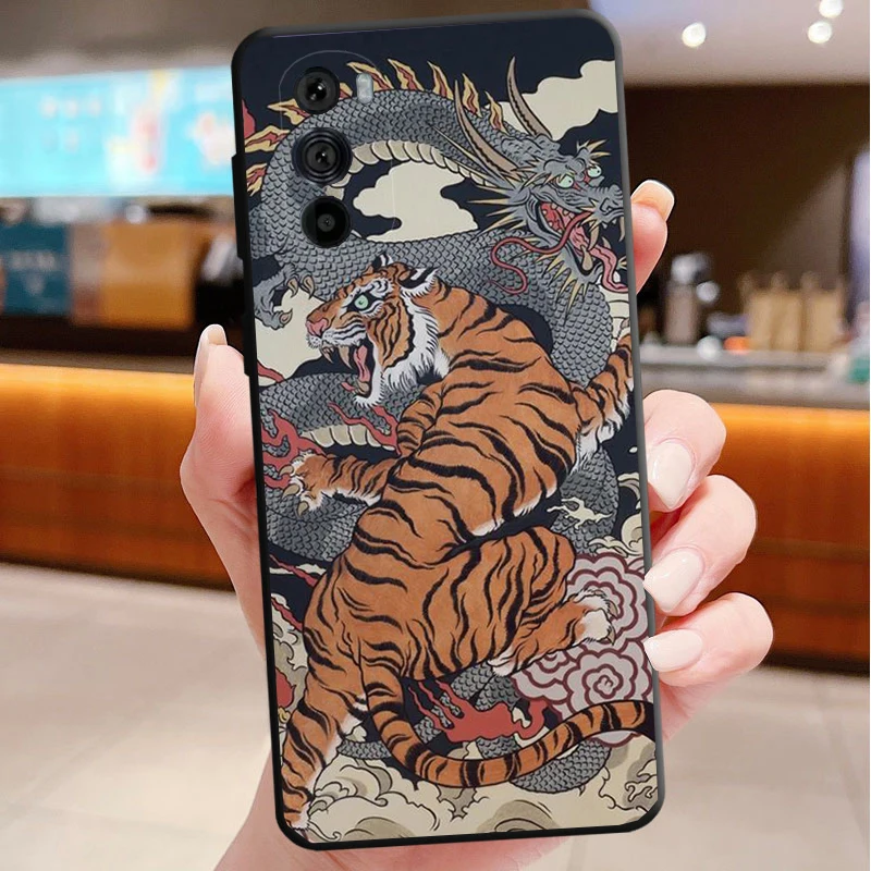 

Japanese tiger art tattoo Phone Case For Motorola Edge 50 40 Pro 60 50 40 30 Ultra Neo Fusion Moto G Play G Stylus G Power G