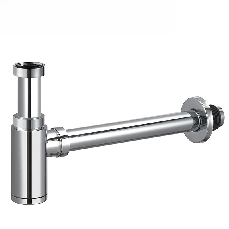 P-Trap Bathroom Sink Siphon Drain Sewer Pipe Kit  Basin Waste Drain Bottle Plumbing High Quality Brass Pipe Install Wall
