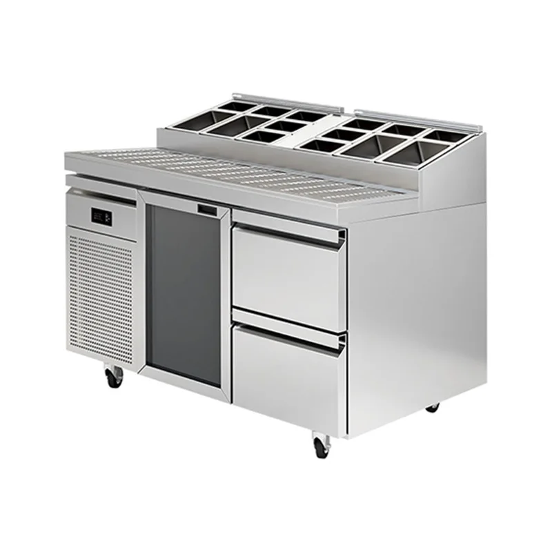 Dessert Salad Sprinkling Table Glass Cover Fresh-keeping Display Cabinet Refrigerator Pizza Refrigerated Pizza Taiwanese Commerc