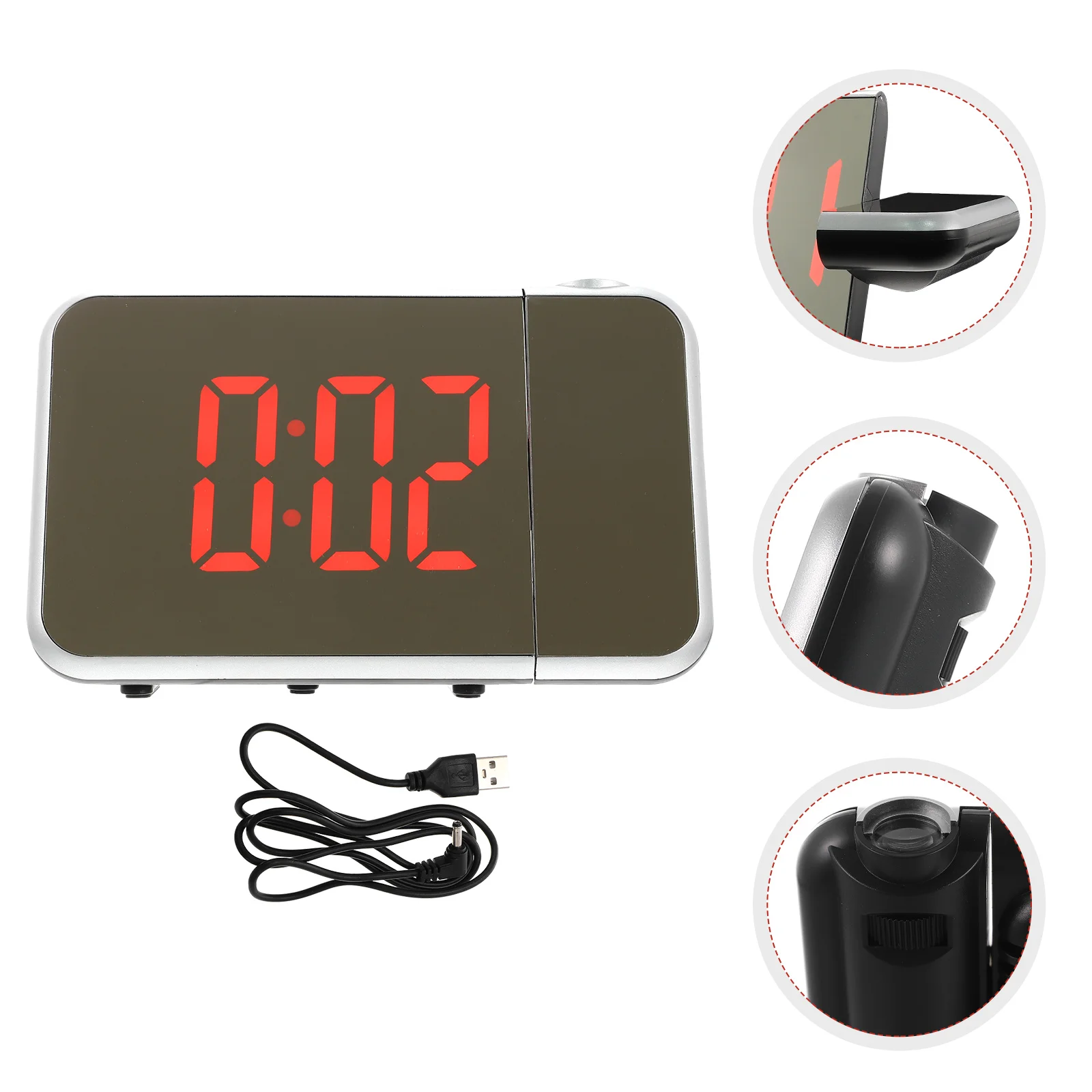 

1 set 1 Set Desktop Alarm With Projection Clock For Home Office Bedroom No Needed Digital Alarm Clock