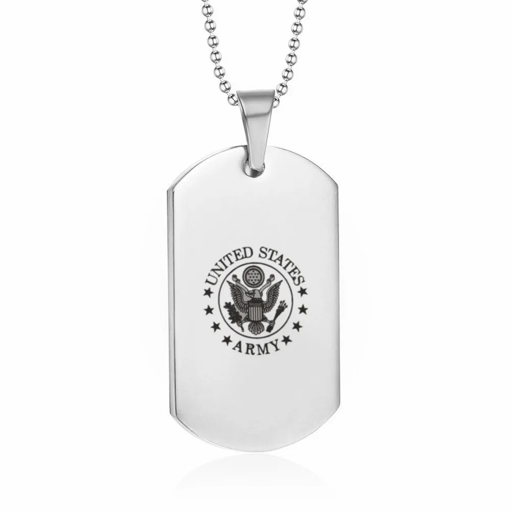 Custom United States Marine Corps US Navy Military Necklace Pendant Stainless Steel USN USMC ARMY Airforce  Jewelry