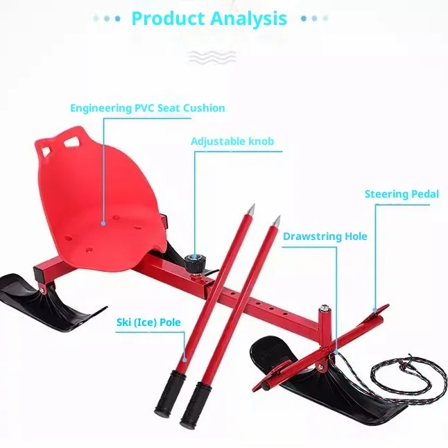 2026 2025 Hot Sale Kids Ice Sled & Snow Sled Cart, Multi-functional Children Winter Snow Sliderpromote sales
