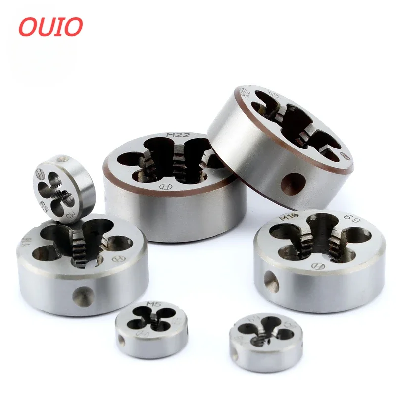 OUIO Thread Die Set M2 M3 M4 M5 M6 M10 M12 M14 M16 M18 M20 M30 High Speed Steel Die Hard Alloy Steel Round Thread Cutting Tool