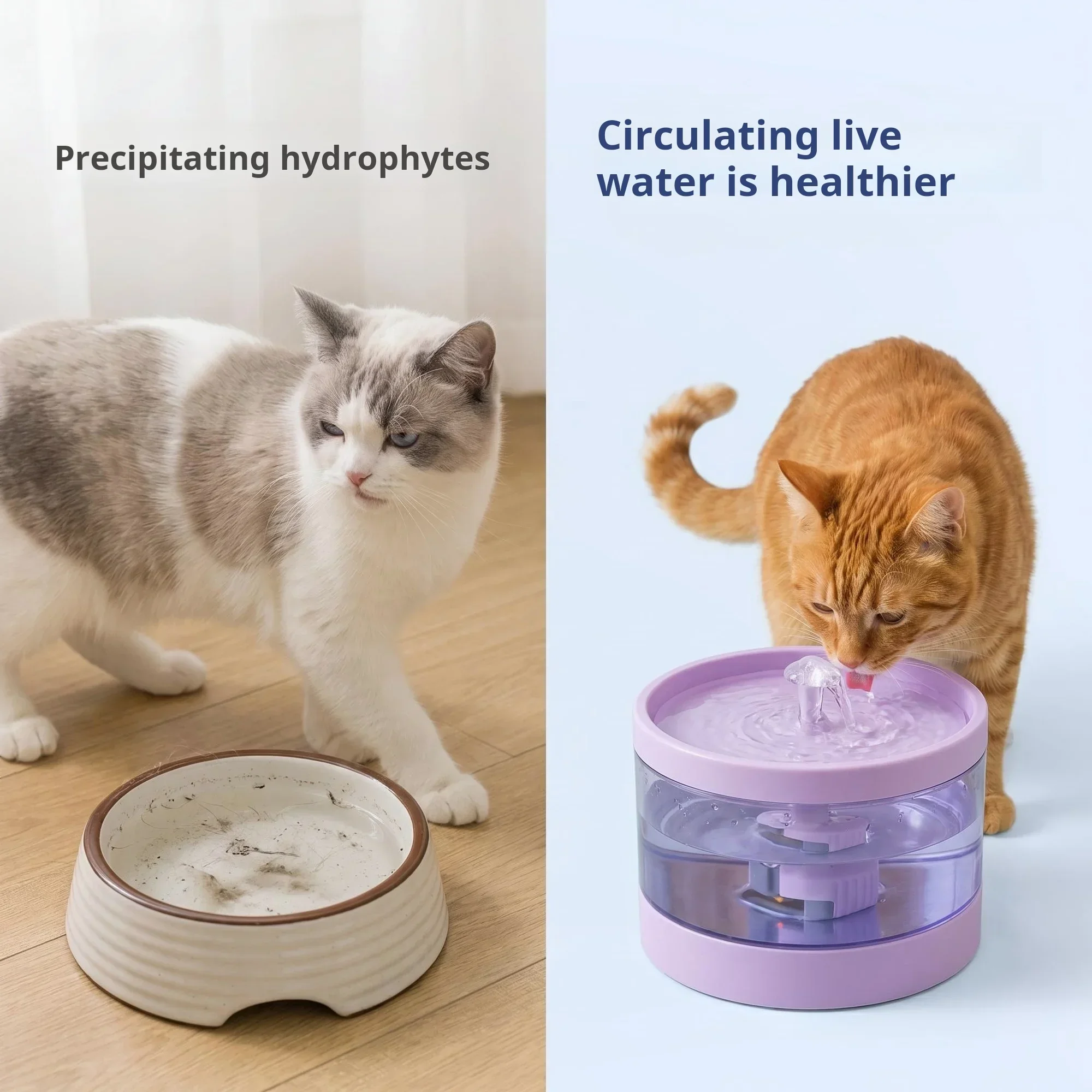 2.3L Automatic Water Fountain Pet Water Feeder Cat/Dog Drink Bowl Water Dispenser Silent With Window