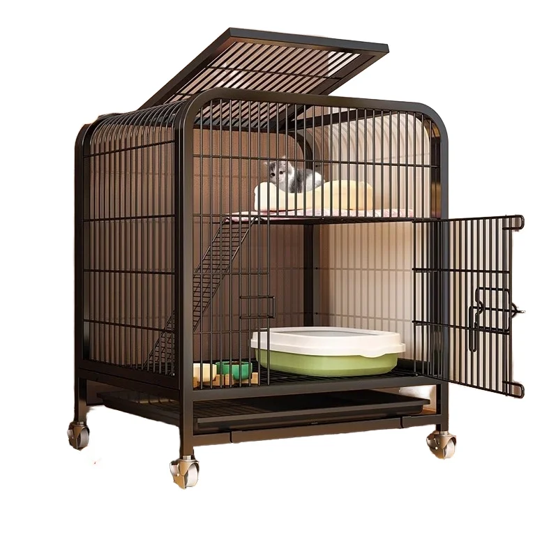 

Hot Selling Metal Kennel Mesh Folding Cat Dog Animal Pets Cage With Wheels