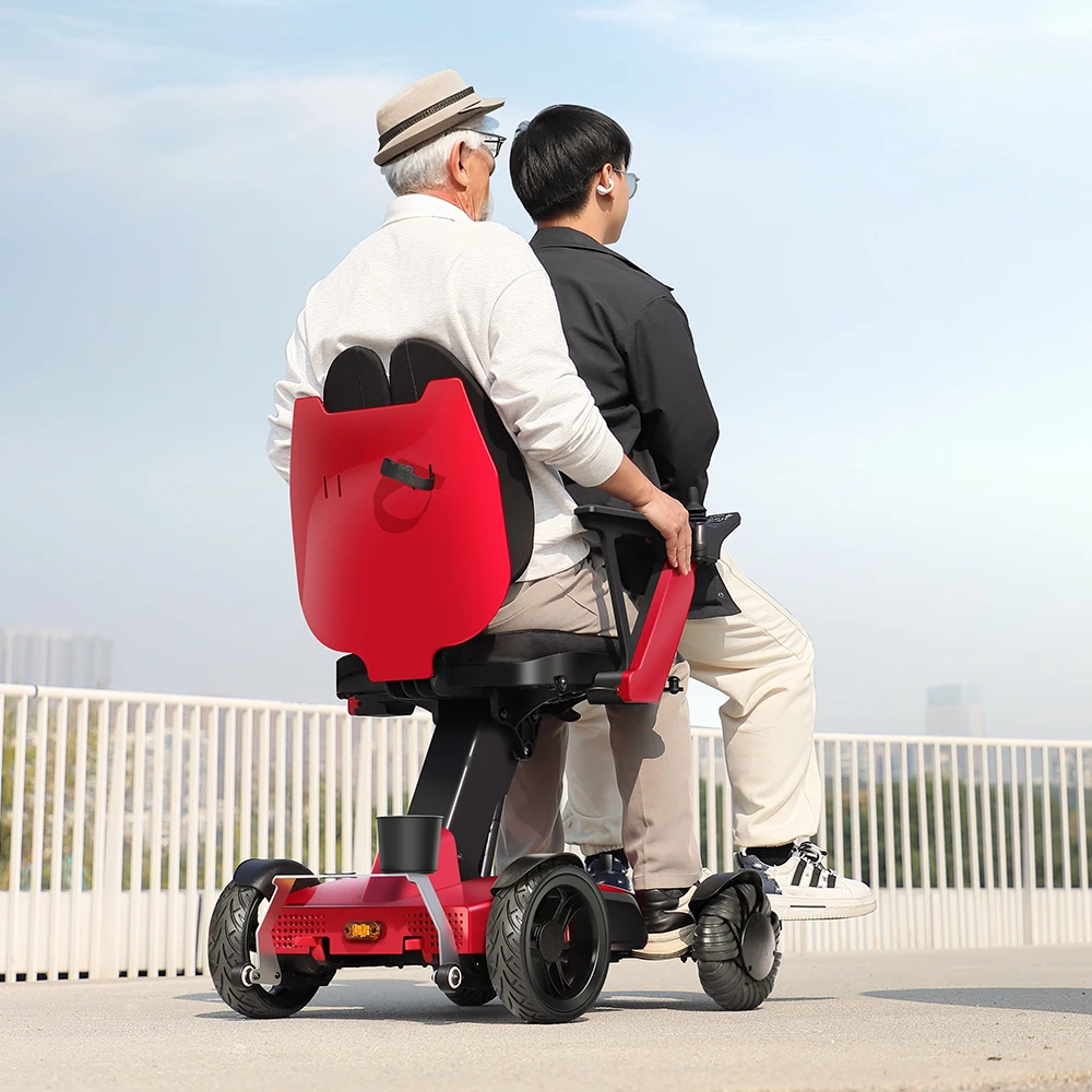 Heavy-Duty Hospital-Grade Obstacle Climbing Wheelchair Scooter Brushless Motor Aluminum Portable Foldable Electric Wheelchair