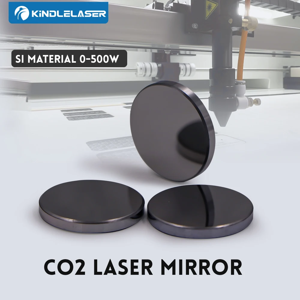 

KINDLELASER 500W Co2 Laser Si Reflective Mirrors Lens Refiectivity 99.6% Black-Coating Reflector Lens for CO2 Laser Engraver