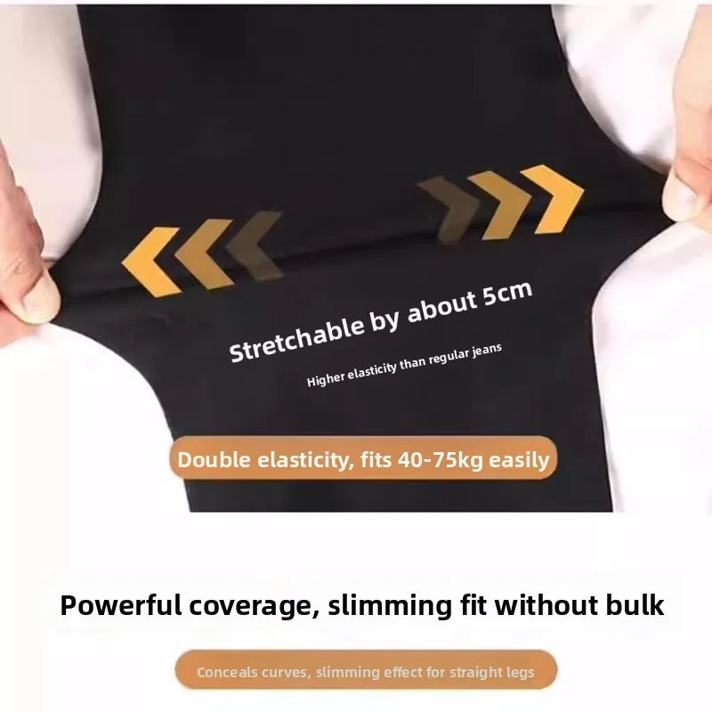 Vita alta Fce Foderato Thi Bla Gamba dritta Jeans a vita alta Donna Autunno Inverno Dimagrante Allungamento Larghezza caviglia Tubo...