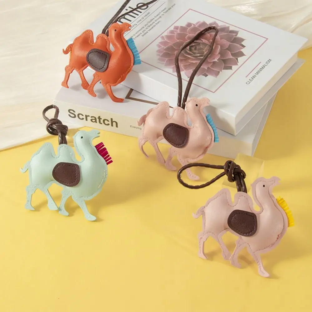 

Cute PU Leather Camel Keychain Cartoon Fashion PU Leather Hanger Car Keyring 8 Colors Bag Pendant Men