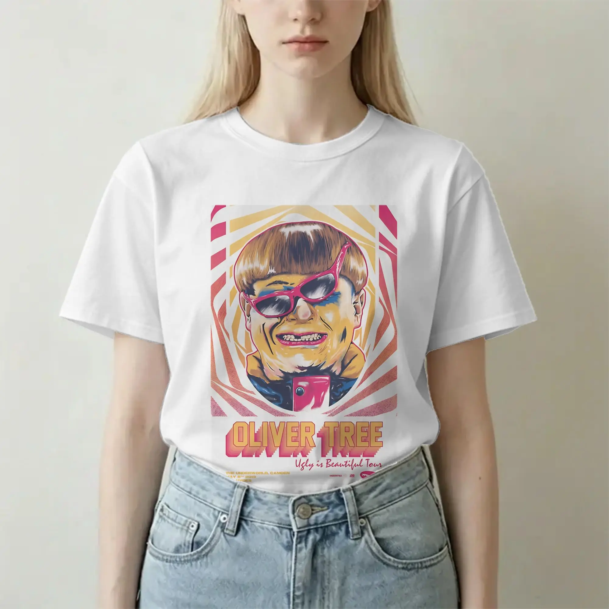 Oliver Tree Ugly is beautiful T-Shirts Men Women  Vintage Cotton Tees Round Neck Short Sleeve T Shirt Graphic Printed Clothes