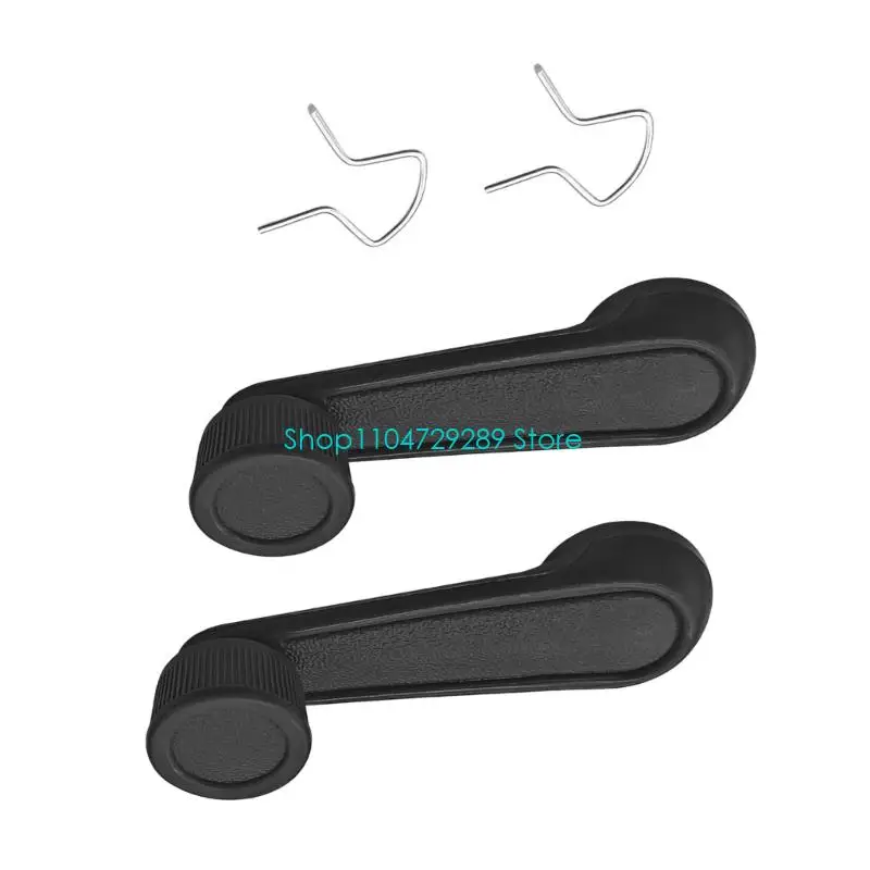 D8KE Nylon Manual Window Crank Handle Pair with Ribbed Knob Grip Use 692600102000