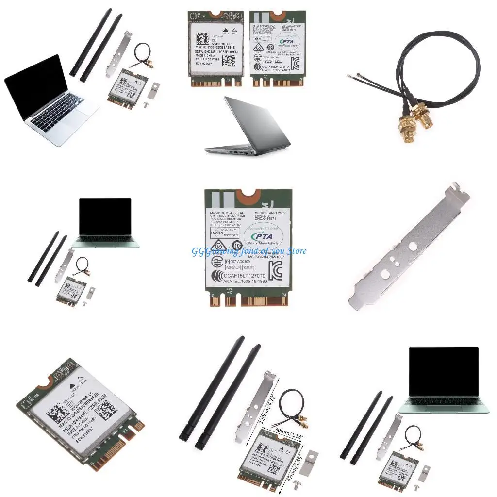 

H9EB Mini PC-E Wireless Card, BCM94350Z Bluetooth-compatible 100Mbps 2.4 / 5 GHz Dual-Band Wireless LAN Card