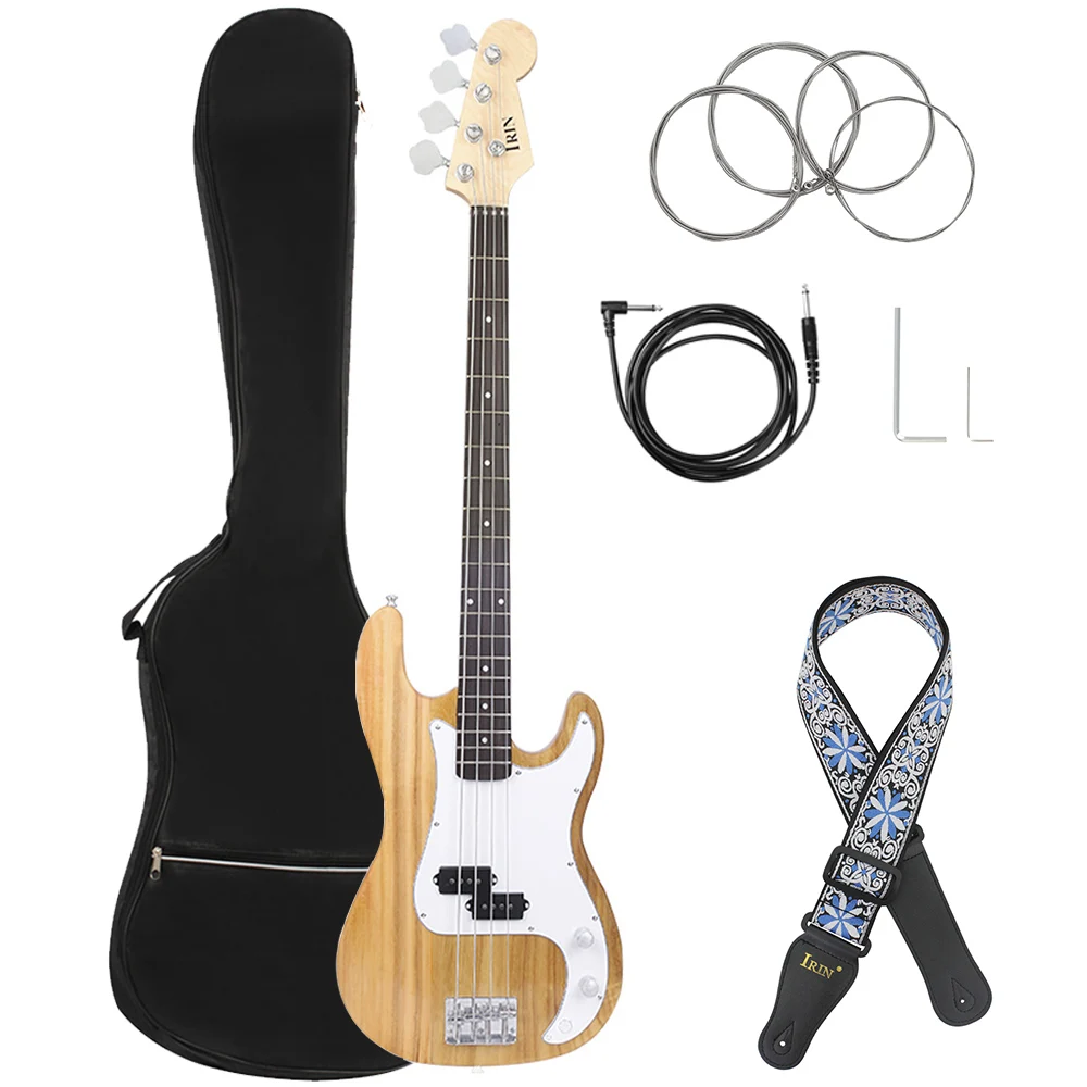 

4 String Bass Guitar 20 Frets Basswood Body Electric Bass Guitarra Stringed With Bag Strap Necessary Guitar Parts & Accessories