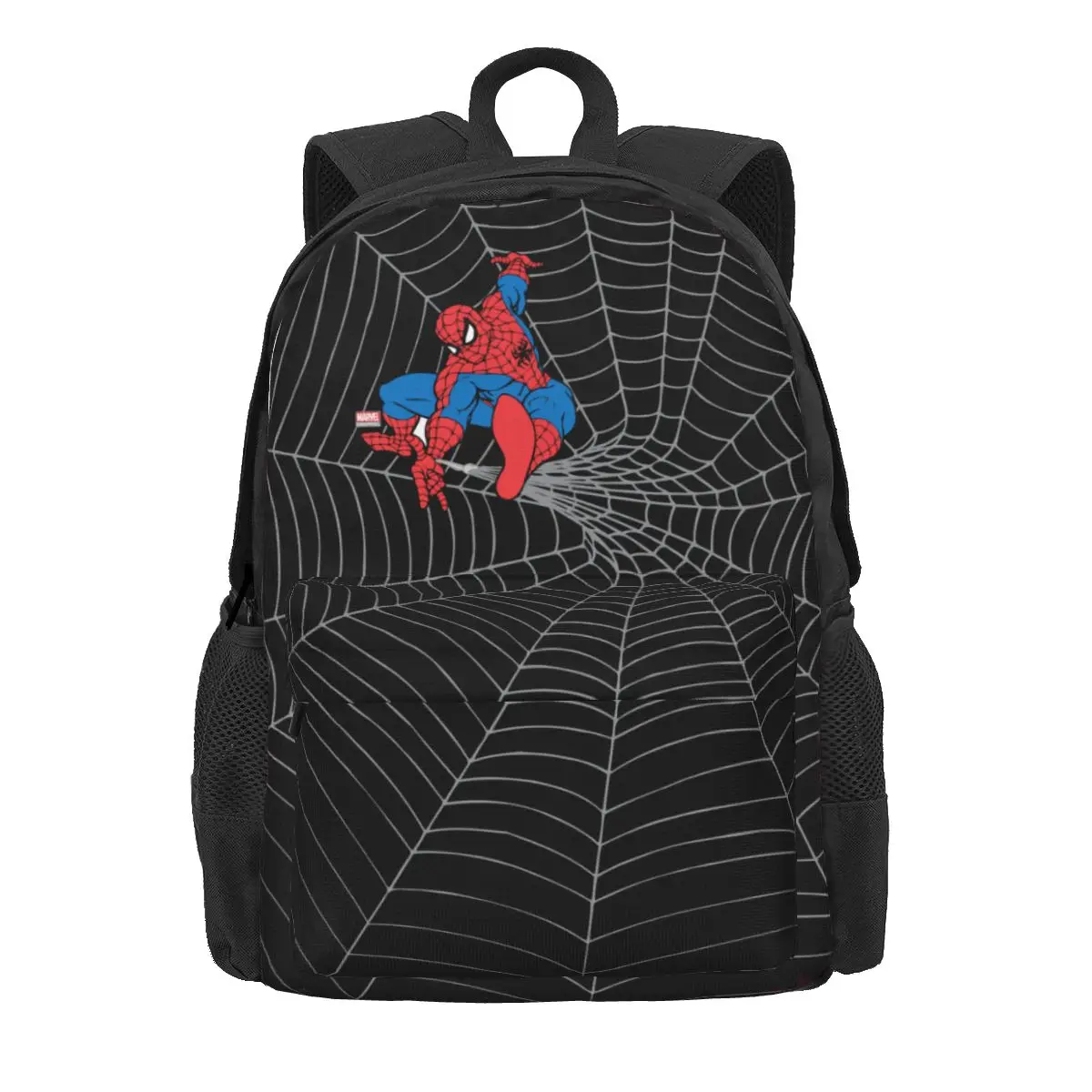 Spider-Man In Center Of Web Women Backpack Mochila Fashion Student School Bag Laptop Mochila Teenage Large Polyester Rucksack