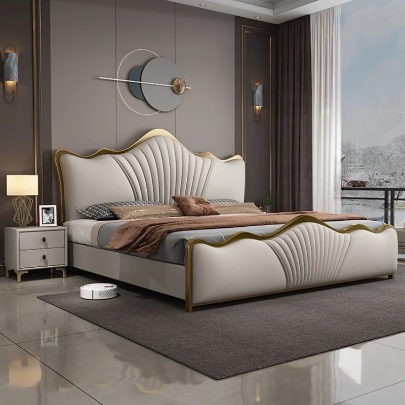 

Kids European Double Bed Royal Nordic High End King Size Frame Double Bed Modern Sleeping Letti Matrimoniali Bedroom Furniture