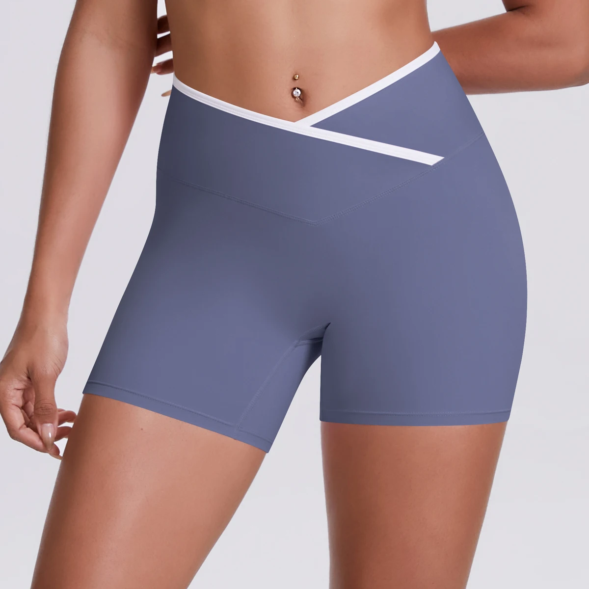 Yoga-Shorts, Damen-Fitness-Shorts, Shorts mit V-förmiger Taille, Lauf- und Fahrradshorts, atmungsaktive Sportleggings, Shorts mit hoher Taille für das Training und das Fitnessstudio. – Detail 30