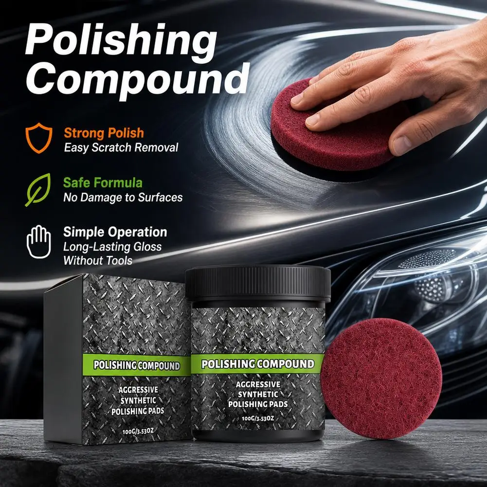 Surface Restoration Polish With Pad,Furniture Polishing Cream Remove Scratches & Oxidation Stains Glossy Maintenance 1-10pcs