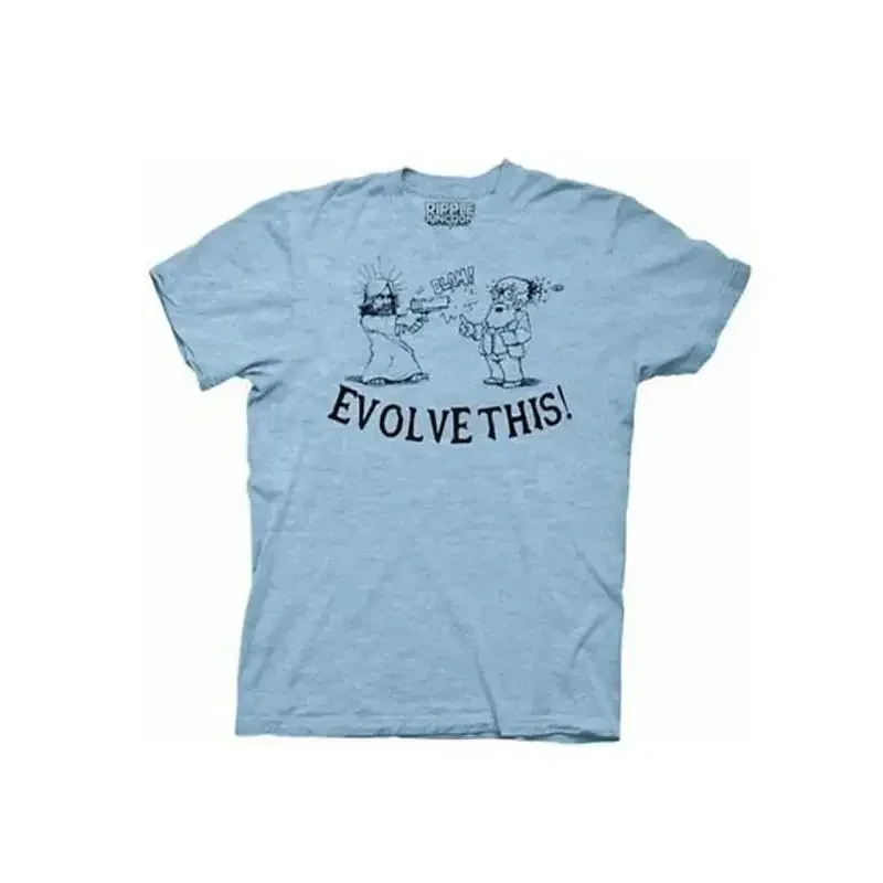 T-shirt de cosplay bleu clair pour hommes, Paul Movie Evolve This Jesus Shooting Darwin