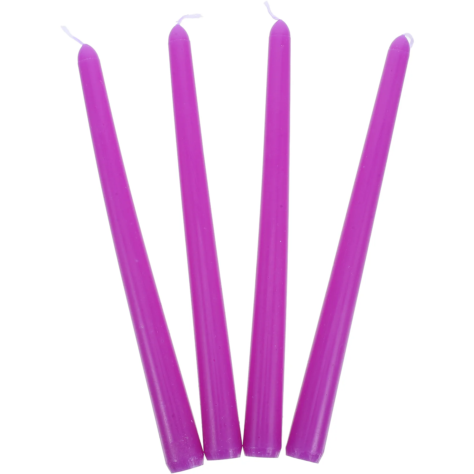 4 Pcs Tall Taper Dining Room Table Decor Candles Party Favors Paraffin Purple