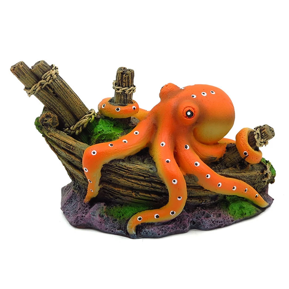 

Artificial Sink Boat Octopus Aquarium Decoration Octopus Ornaments Fish Tanks Micro Landscape Pet Products Accessories