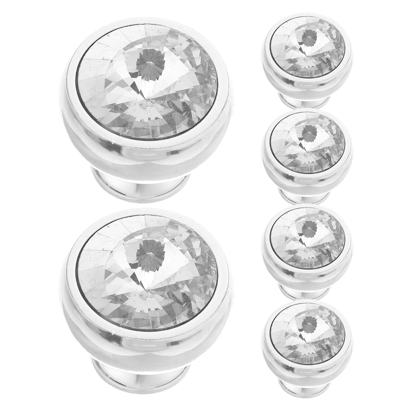 

6Pcs Crystal Drawer Pull Single Hole Acrylic Handles Modern Furniture Handles for Cabinet Wardrobe Dresser Replacement