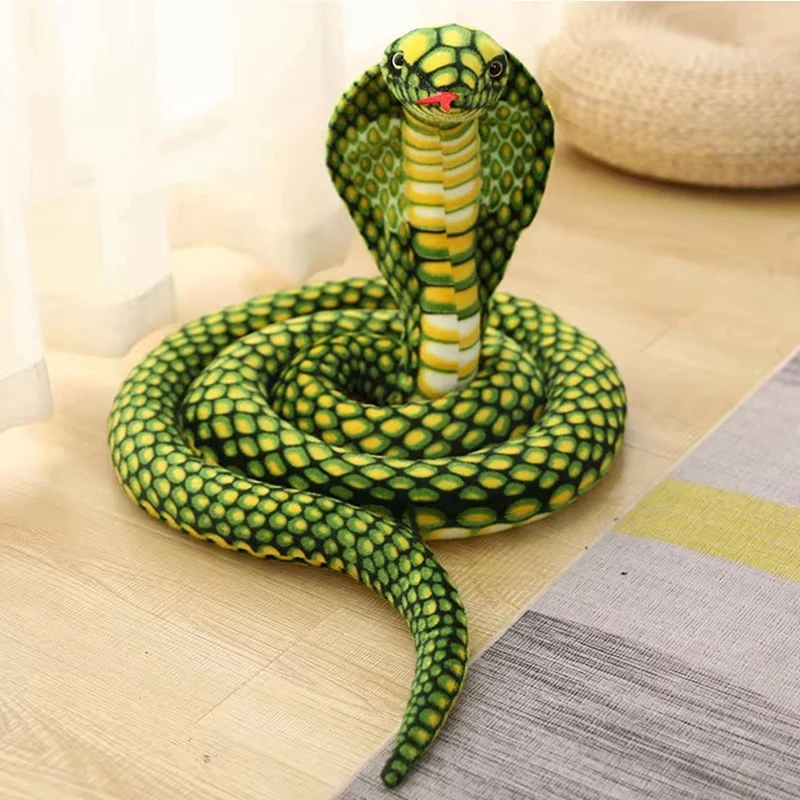 HOT-Simulation Doll Cobra Plush Toy Long Python Doll Rag Doll Zodiac Coiled Snake Fake Snake Props