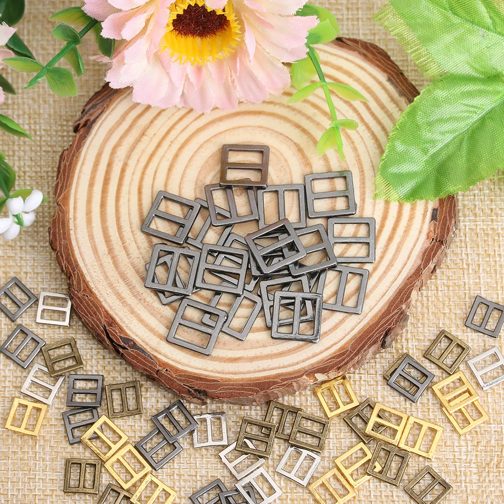 40Pcs Metal Mini Tri-glide Buckle Belt Buttons Diy Dolls Buckles Doll Buttons Sewing Doll Bags Shoes Accessories 6/7/8.5mm