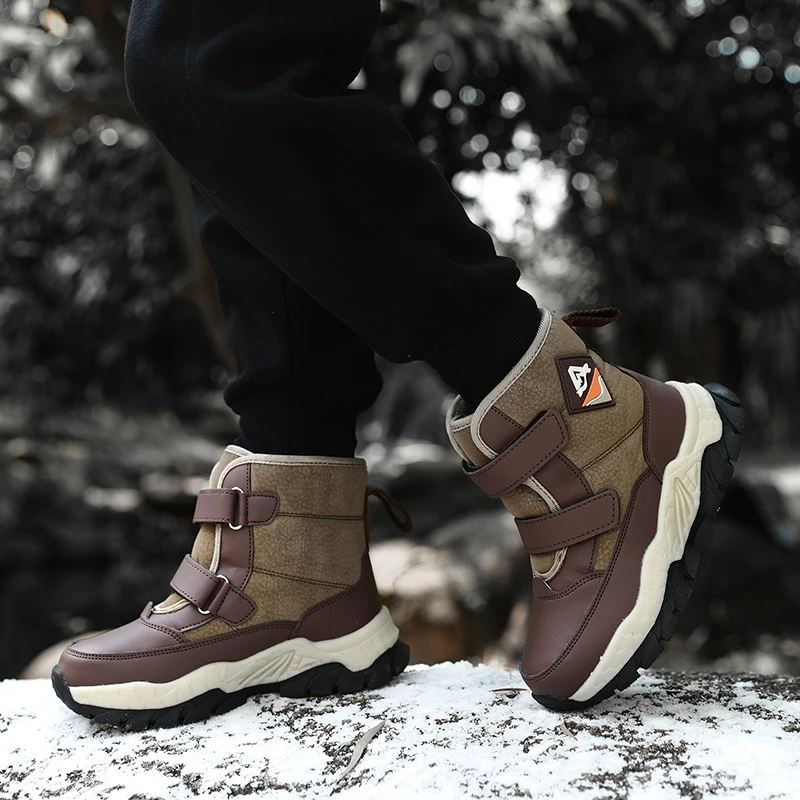 الشتاء الساخن بيع عالية أعلى أحذية رياضية دافئة للأطفال مقاومة للاهتراء مستقرة الثلوج الاحذية مريحة العصرية عارضة الأحذية