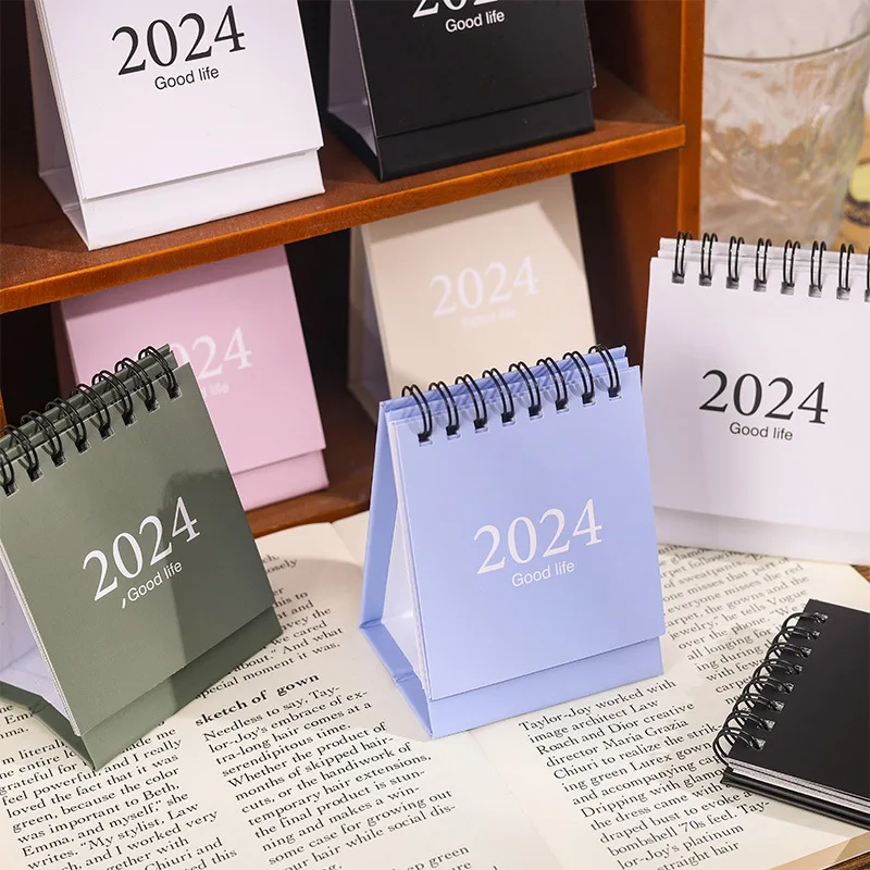 2024 Mini Table Desk calendar Morandi table calendar desktop decoration creative coil calendar plan