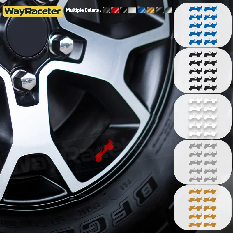 10 Pcs/Set Matte Black Car Tires Alloy Rim Wheel Sticker For Jeep Wrangler JK JL 2024 Willys Rubicon Unlimited Sport Accessories