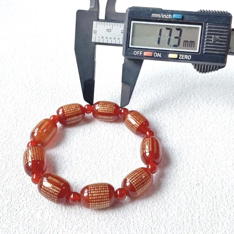 Natural Heart Sutra Red Agate Bracelet Buddhist Bead Jewelry Fashionable And Versatile