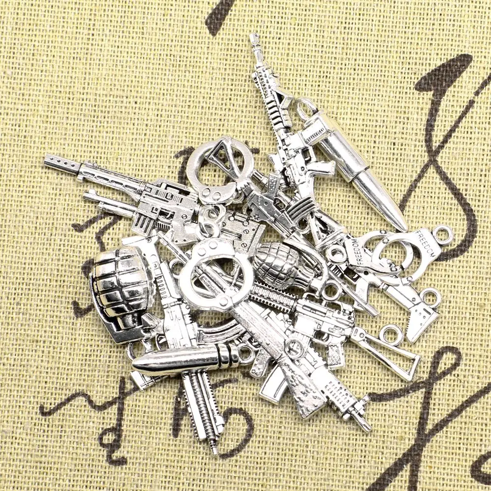 Charm For Making Jewelry Machine Gun Bullets Vintage Pendant Girls Craft