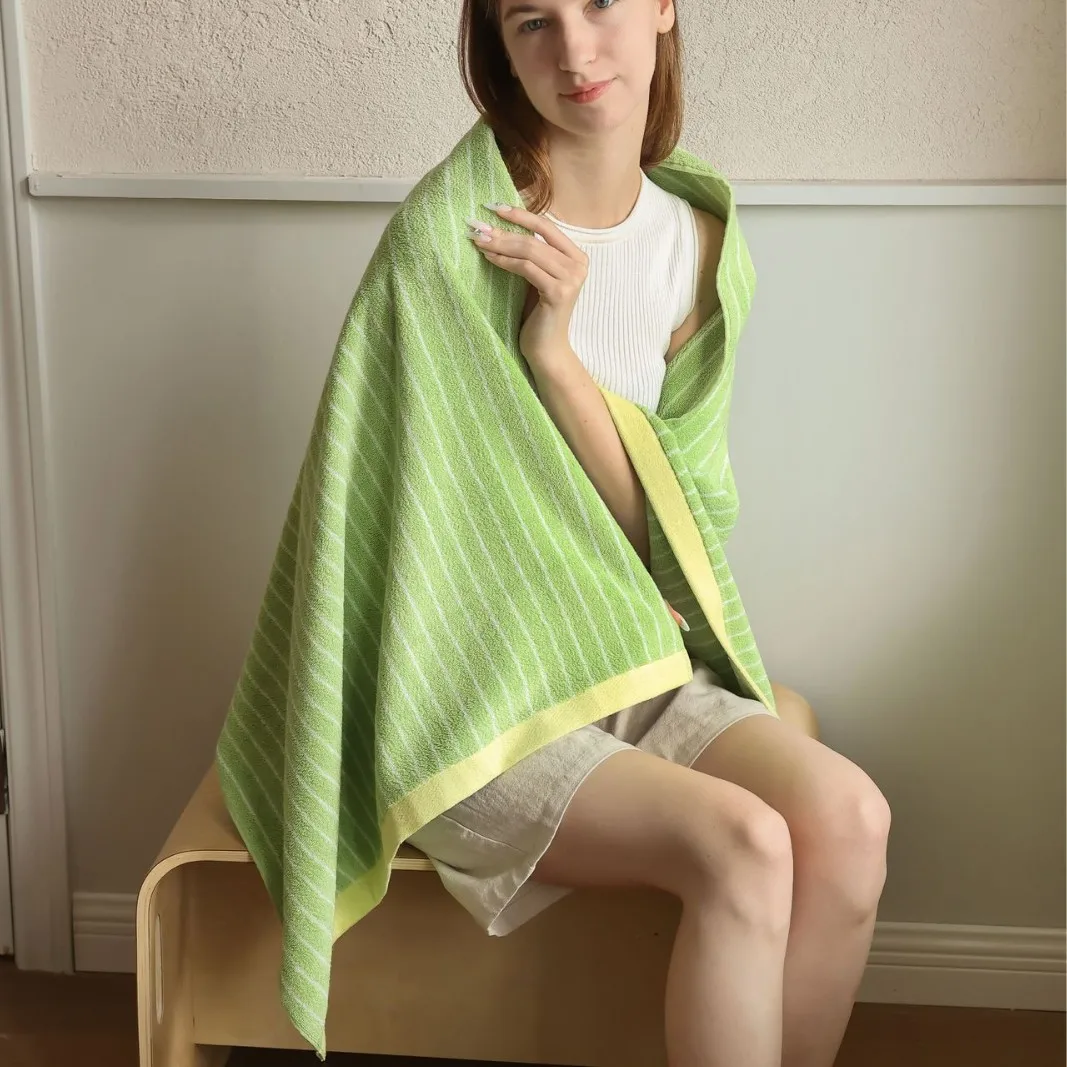 New Minimalist Fine-Stripe Series Combed Cotton Face Towel Solid-Color 100% Cotton A-Class Certified High-Density Skin-Friendly