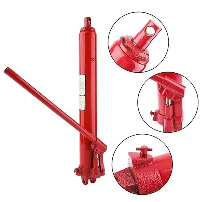 

8 Ton 12 Ton Hydraulic Long Ram Jack Manual Single Piston Pump Cylinder For Car Truck Engine Hoist Lift Vehicle Repair Tool