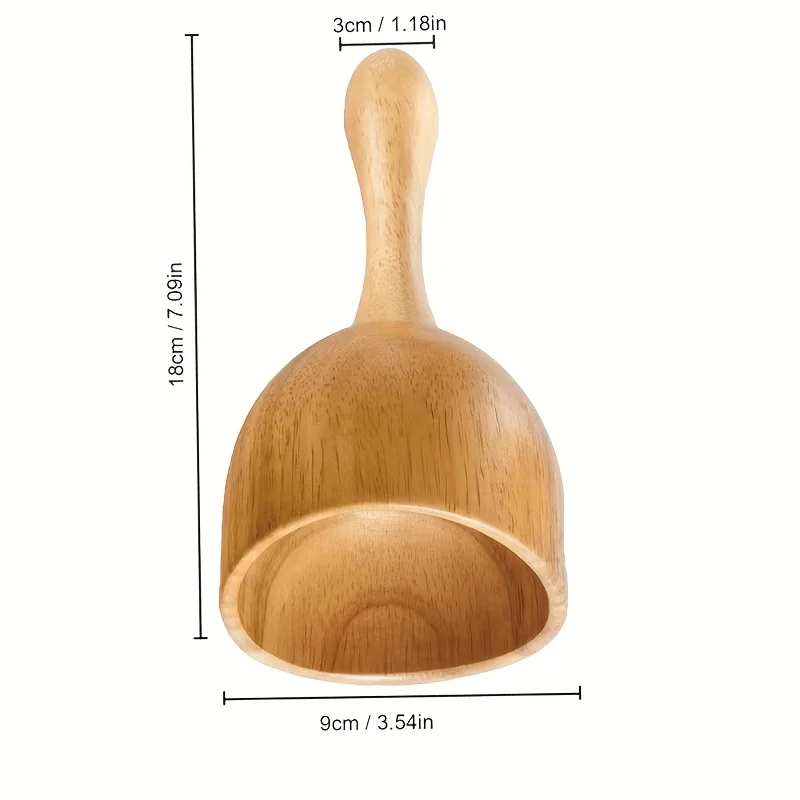 Wood Massage Cup with Handle, Manual Vacuum Wood Cupping Tool, Body Sculpting Massager, Natural Wooden Anti Cellulite image 4