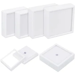 6Pcs 2 Sizes Gemstone Display Box White Diamond Display Case Jewelry Box Container with Clear Window for Treat Gems Coins