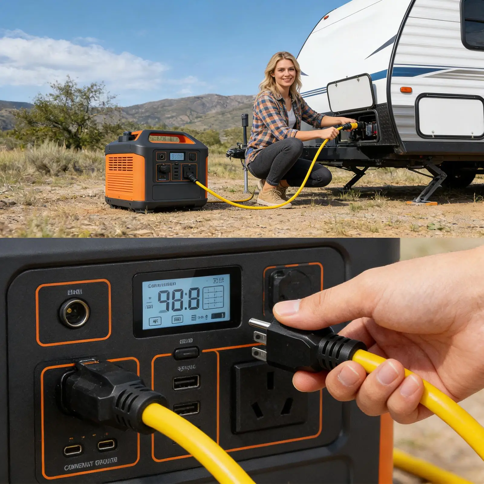 

Exterior Extension Cord 5-15P Male To Male Power Strip Outdoor Power Cord For Home Garage Workshop Basement Kitchen Living Room