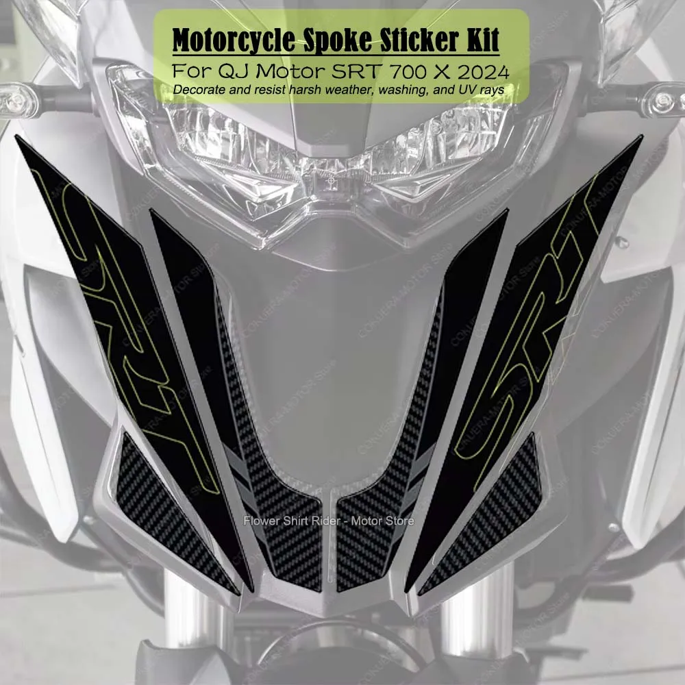 Motorcycle 3D Epoxy Resin Sticker Waterproof Scratchproof Spoke Protective Sticker Kit for QJ Motor SRT 700 X 700X 2024